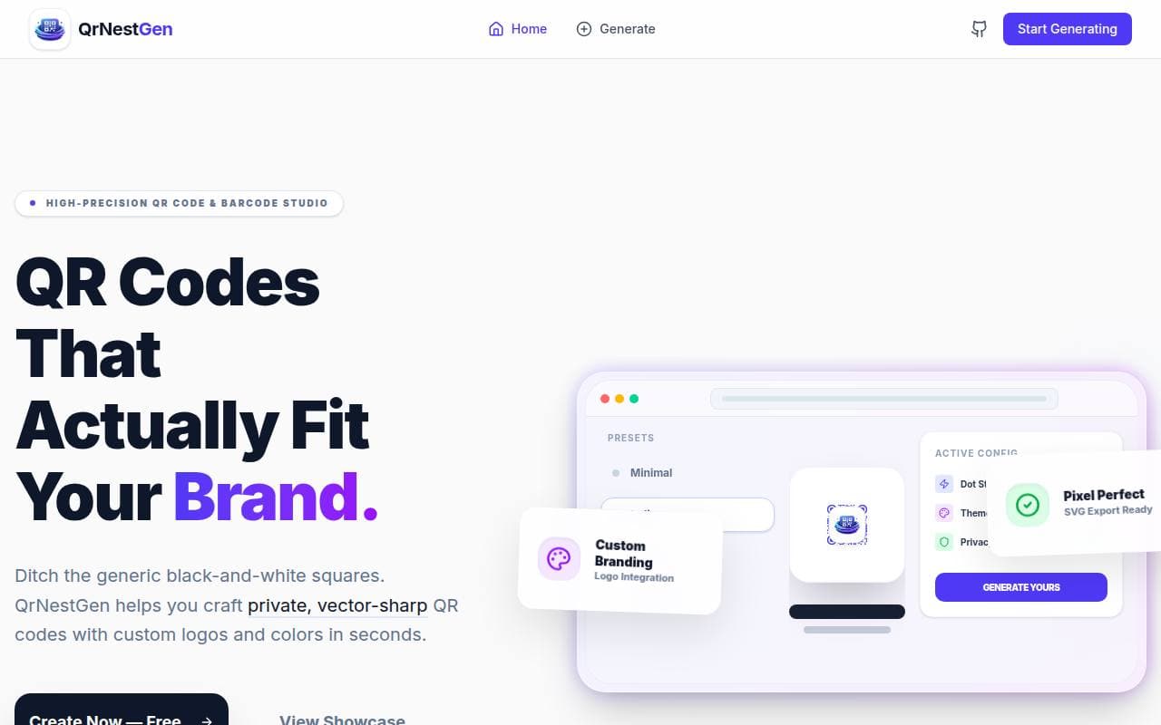 QrNestGen homepage