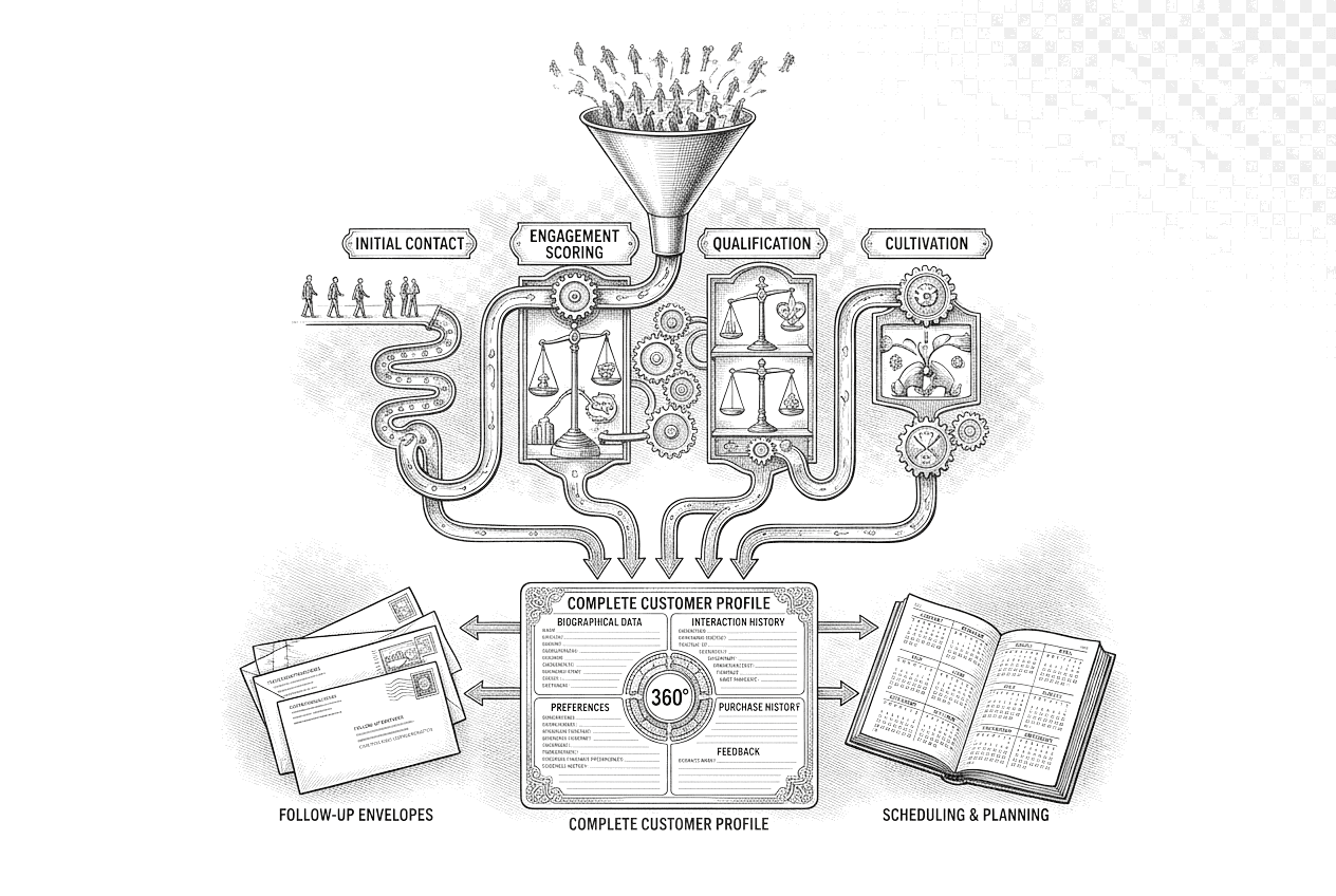 CRM Solutions workflow illustration